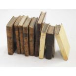 A small collection of 17th and 18th century books, bound in full leather or vellum, including
