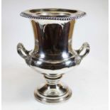 A 20th century silver plated wine cooler of campagana shape, h.32cm