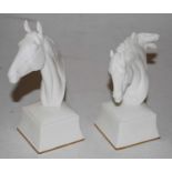 Two Royal Worcester equestian busts depicting horses Eous and Phlegon, height of largest 13cm (2)