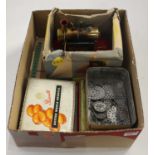 A boxed Mamod stationary engine; together with various loose Meccano etc (Mamod box in very poor
