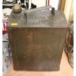 A 1940s War Department vintage petrol can with brass cap