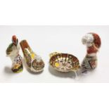 A Royal Crown Derby porcelain model of a red kite, No. MMIX, h.17cm; together with two further Royal