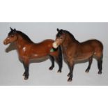 A Beswick Exmoor pony, model No. 1645, together with a Beswick Dartmoor pony, model No. 1642 (2)