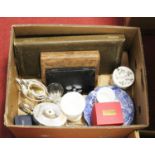 A collection of miscellaneous items to include silver plated wares and ceramics