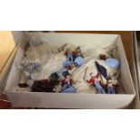 A box of painted plastic Peninsular War figures