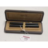 A cased Parker pen and ball point pen (2)