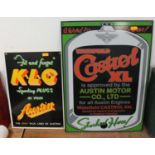 Two reproduction motor racing enamel signs to include 'Wakefield Castrol XL is approved by the