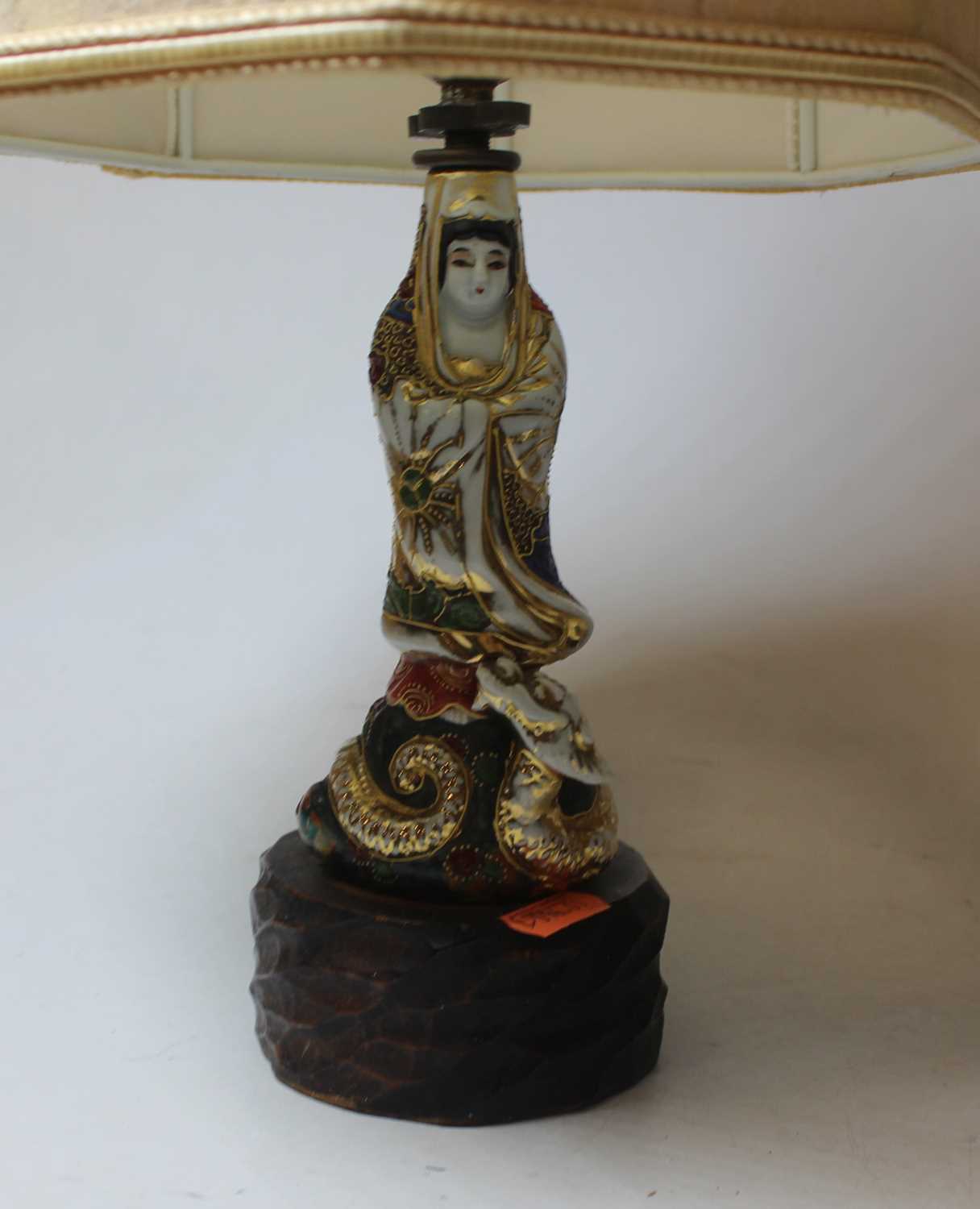 A Lladro Spanish porcelain figural table lamp h 54cm, together with a Japenese porcelain figural - Image 5 of 5