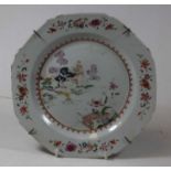 A 19th century Chinese export famille rose plate, decorated with flowers, dia.22cmCondition