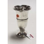 A George VI silver vase having a flared rim to tapering body and circular foot rim, weight 4.2oz