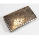 A mid 19th century Dutch silver tobacco box, H14cm D8cm