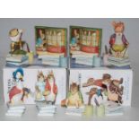A collection of eight World of Beatrix Potter figures to include 'Ginger and Pickles' x2, 'Mr Jeremy