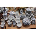 An extensive modern Blue Danube Japanese part tea and dinner service with floral decoration,