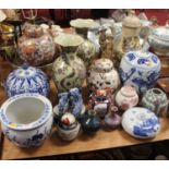 A collection of various 20th century Chinese style ceramics, largest height 36cm (16)Condition