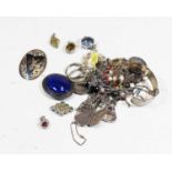 A small collection of assorted silver and white metal jewellery, to include bangles etc