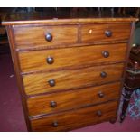 A large Victorian mahogany chest of drawers, width 114cm