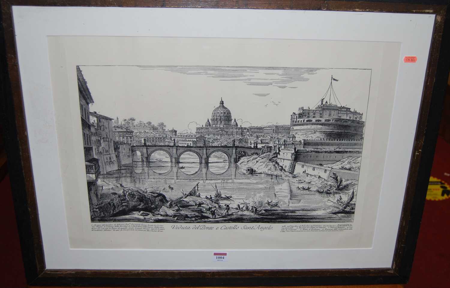 After Giovanni Battista Piranesi (1720-1778) - Veduta del Ponte e Castello Sant'Angelo, minochrome