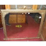 A Victorian giltwood framed over mantel mirror, width 115cm
