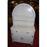 A painted oak dome top dresser, width 107cm