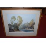 William Russell Flint (1880-1964) - River landscape, lithograph, signed in pencil to the margin,