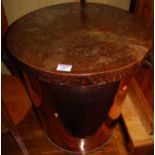 A 19th century twin handled copper circular bucket with elm removable cover, dia. 43cm