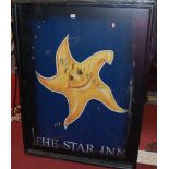 A large mid-20th century double sided painted metal pub sign for 'The Star Inn', 121 x 91cm