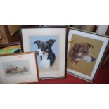 Assorted pictures and prints, to include sporting examples, dog photographs etc