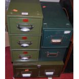 Assorted Veteran Series metal index drawers, and others (6)