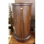 A Victorian mahogany cylinder pot cupboard, dia.40cmCondition report: Stands well. Colour good and