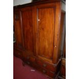 A 19th century mahogany linen press with interior slides, width 127cm