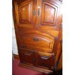 A modern hardwood side cupboard, w.114cm