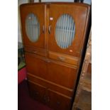 A 1950's Shefco oak and ply kitchen cabinet, w83cm