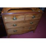 A 19th century mahogany chest of two short over two long drawers, width 91cm