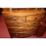 A Regency mahogany bowfront chest of drawers, w.105cm