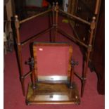 A Victorian mahogany swing toilet mirror, together with an Edwardian mahogany folding towel rail (