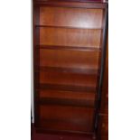 A reproduction mahogany open bookcase, w.92cm