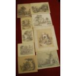 A collection of principally early 19th century topographical sketches, to include continental views,