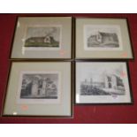 After W Yeats - St Petronillas Hospital, steel engraving, 15 x 20cm; and three others of local
