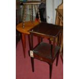 A mahogany gentleman's washstand, w.40cm, together with a bobbin turned footstool and a circular