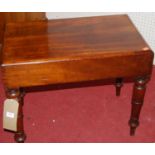 A Victorian mahogany commode stool, on ring turned legs, w.57cm