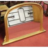 A Victorian style gilt overmantel mirror, 84 x 126cm