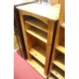 A low narrow pine bookshelf, w.66cm