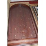 A bagatelle board in box; together with Mikado pick-up sticks