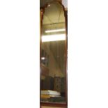 A walnut cheval mirror (no frame)Condition report: Height 125cm, Width 33cm, some 'spotting'
