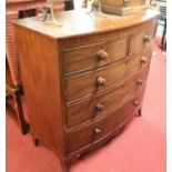 A 19th century mahogany bowfront chest of drawers, w.112cm