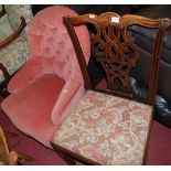 A collection of various 19th century chairs to include; upholstered wingback armchair, a mahogany