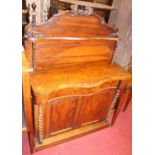 A Victorian walnut serpentine front chiffonier, w.105cm