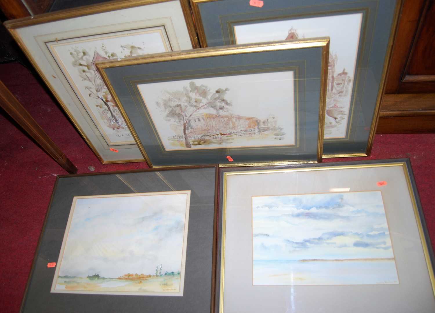 Sylvia Horder- Landscape watercolours; together with other furnishings pictures and prints (9)