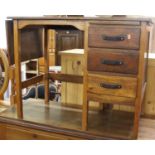 A 20th century oak students desk, w.92cm