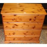 A modern pine chest of four long drawers, width 80cm